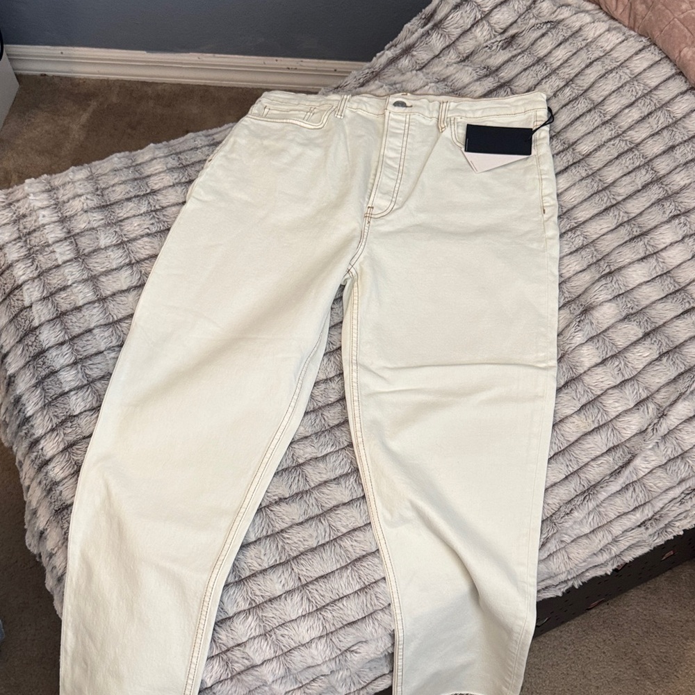 Re/Done Women's 90s high rise loose White Jeans - Picture 5 of 8